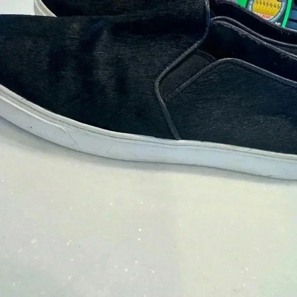 Cole Haan Grand OS slip on sneakers leather calf hair black size 8B